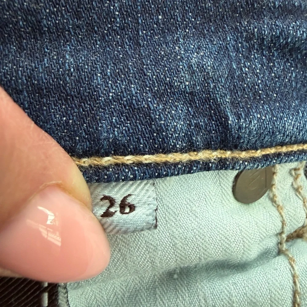 7 For All Mankind Dark Blue Mid Rolled Cuff Denim Shorts - Size 26 -